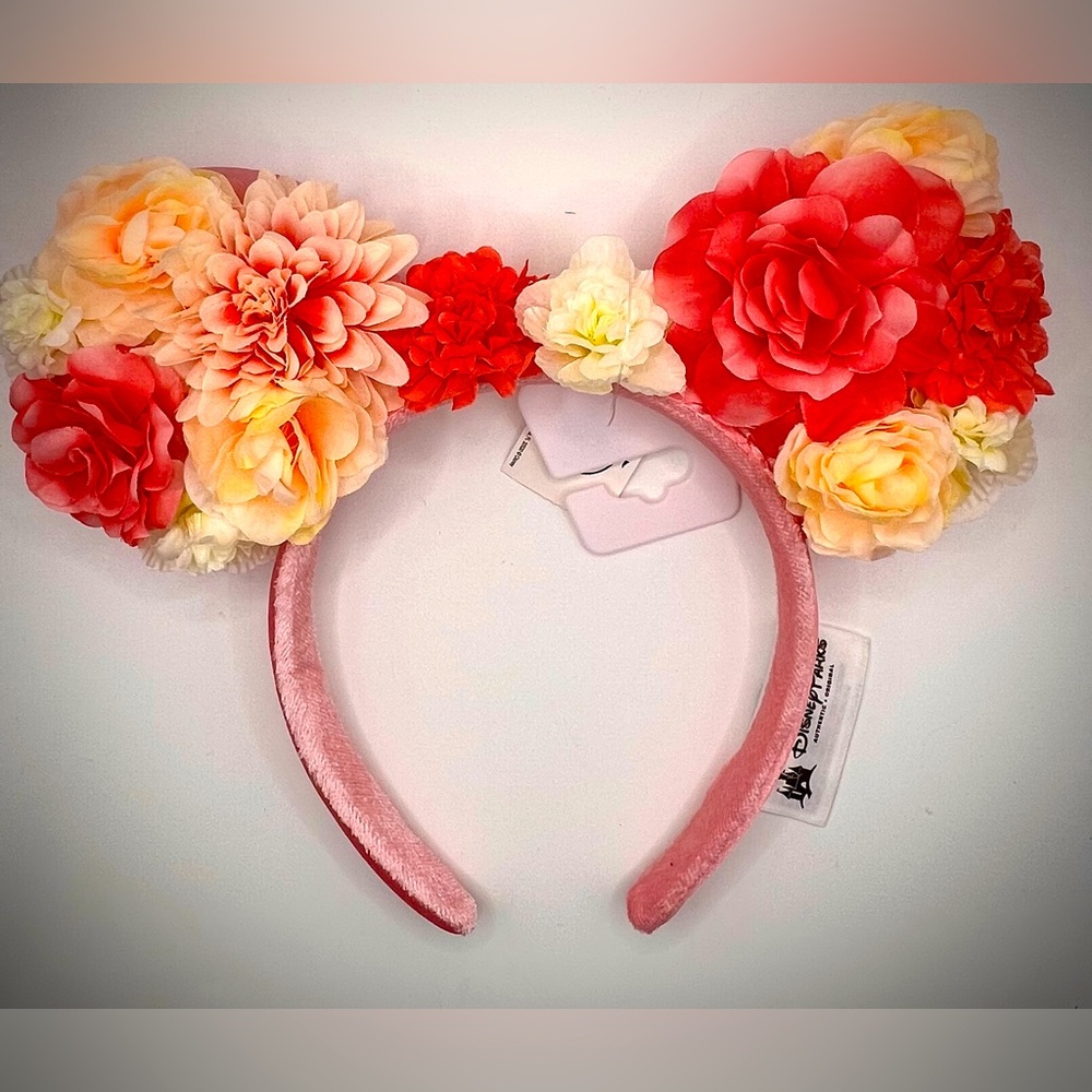 Cute Disney Floral Ears-OS-Multicolored Flowers-Never Used-Excellent Cond NWT